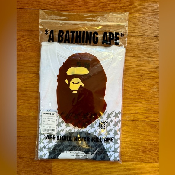 NWT【Bape】A Bathing Ape STA HOUNDSTOOTH APE HEAD TEE MENS L - Picture 4 of 10